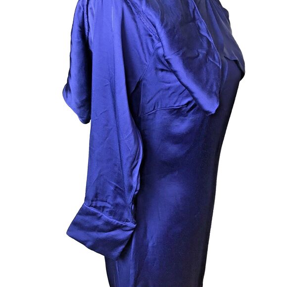 ST Studio Woman's Blue Mini Open Shoulder Ruffle Dress Size 34 (S) - Picture 5 of 14